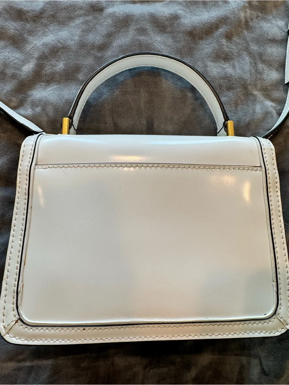 Tory Burch Juliette Mini Top Handle Satchel - White Leather - Excellent Conditio